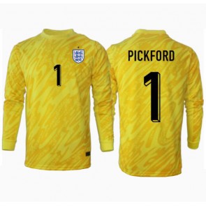 Anglie Jordan Pickford #1 Brankářské Venkovní Dres ME 2024 Dlouhý Rukáv